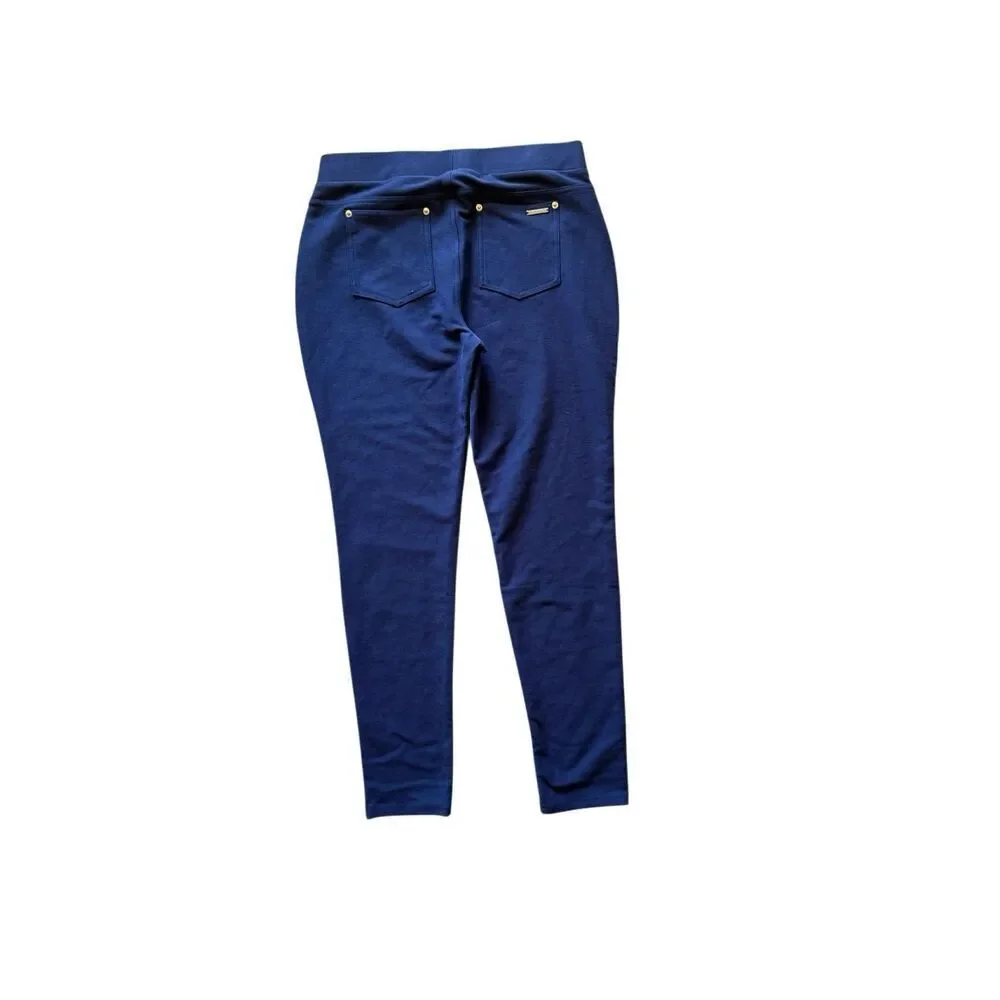 NWT Michael Kors Womens True Navy Pull-on Stretch Twill Jegging Pants Size Large